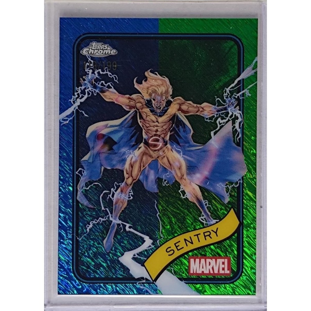 2025 Topps Chrome Marvel Sentry Blue &‎ Green Shimmer Refractor /199 #168